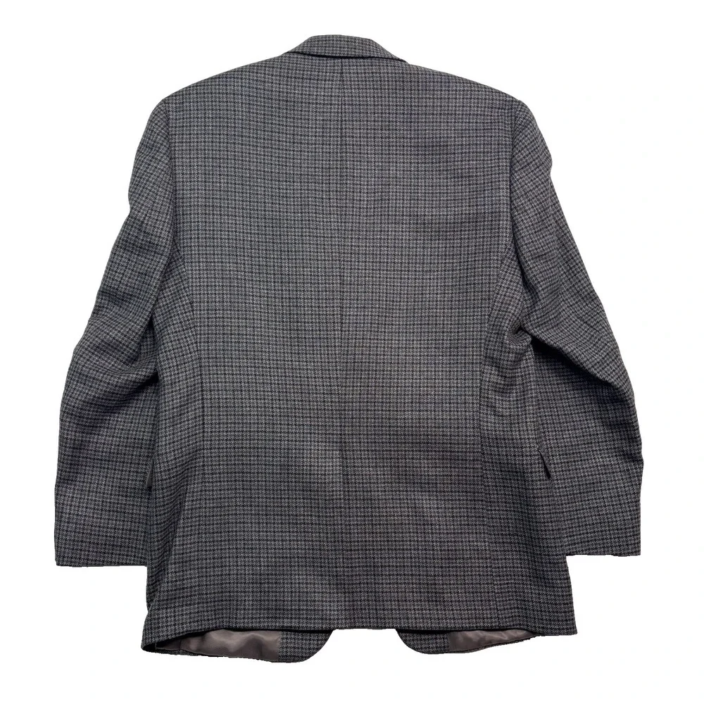 Ralph Lauren 40R‎ Gray Houndstooth Blazer Jacket Sport Suit Coat Flannel Wool